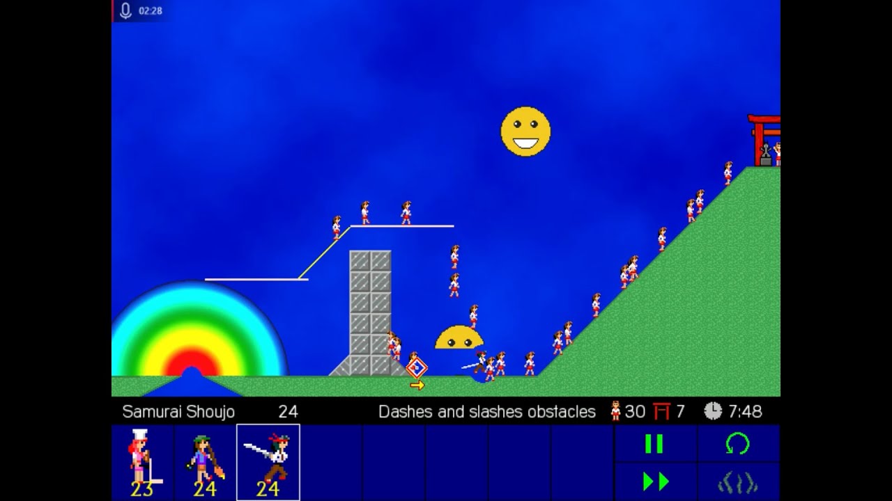 Shoujo Attack (a Lemmings clone by Lemma Soft) (game overview)