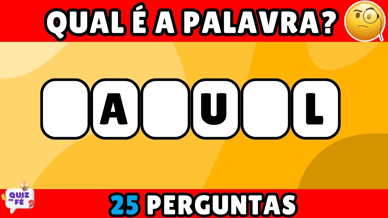 QUAL É A PALAVRA BÍBLICA? 🤔 Quiz Com Letras Faltando | 25 Palavras | Quiz da Fé
