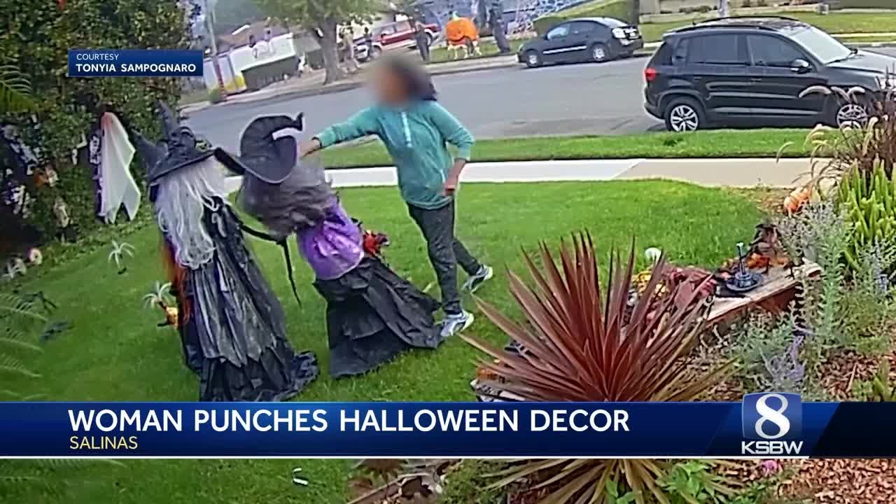 Salinas homeowner’s Halloween decorations repeatedly punched by jogger