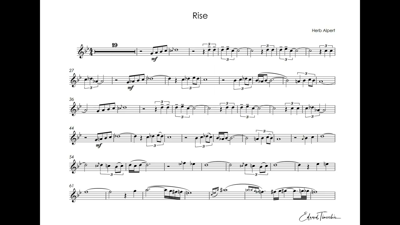 Rise - Herb Alpert`s transcribed trumpet solo