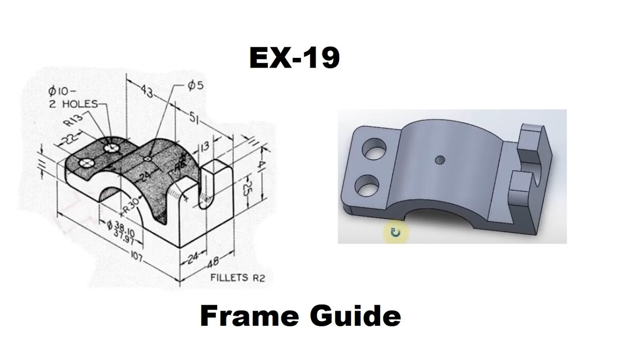 Solidworks tutorial of Ex 19 Frame Guide  Geometric Shapes from the second assignment of LernVern
