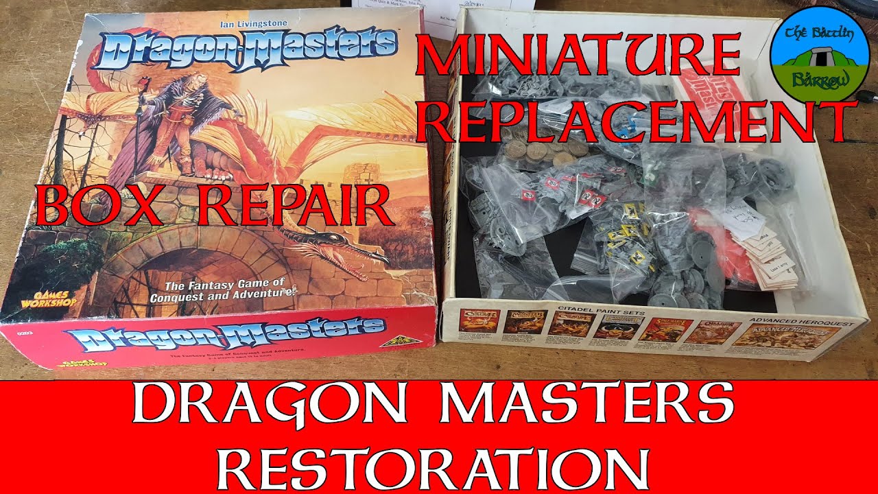 Dragon Masters Restoration - Board Game Box Repair and Miniature Replacement with Green Stuff