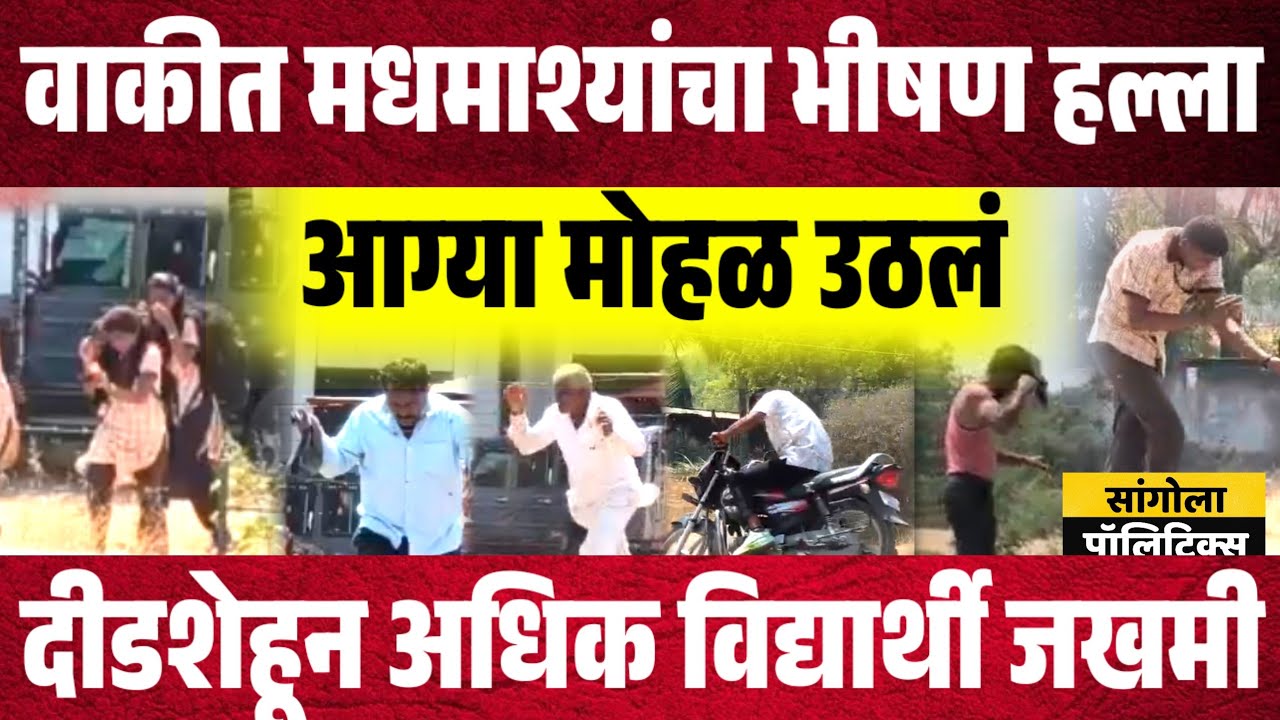 वाकी शिवणेत मधमाश्यांचा जीवघेणा हल्ला | दीडशेहून अधिक विद्यार्थी जखमी | अनेकांची प्रकृती गंभीर 