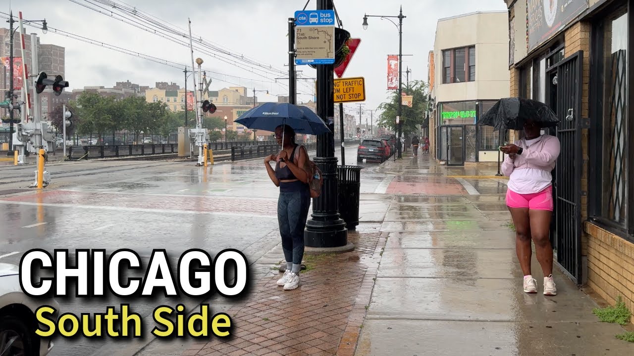 Heavy Rain Walk in Chicago | South Side | Rainfall & Flash Floods on Friday | July 25, 2025 | 4K