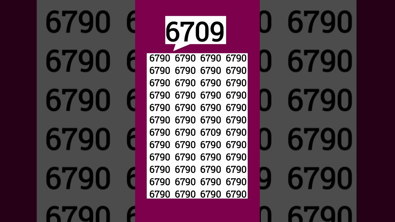 Keen Vision? Find the odd 6709! #eymath