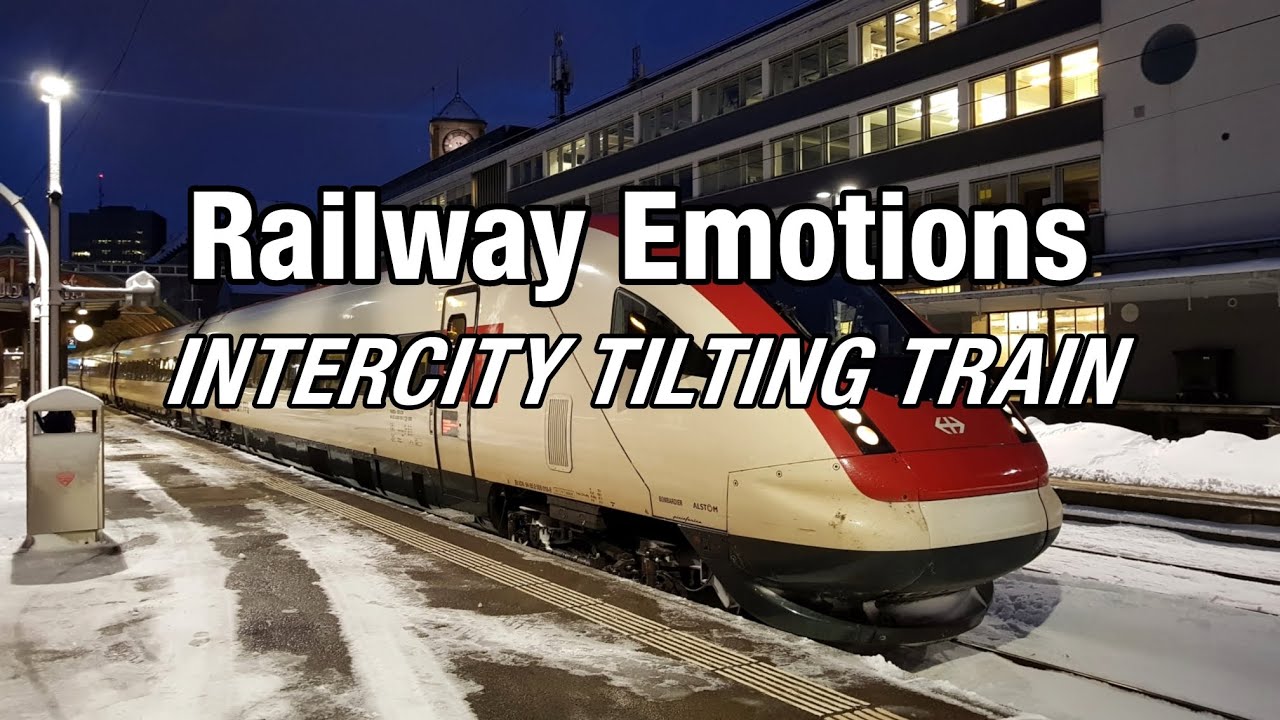 🚆 Blue hour cab ride! Tilting train in winter wonderland (Switzerland | IC5 St. Gallen - Zürich)