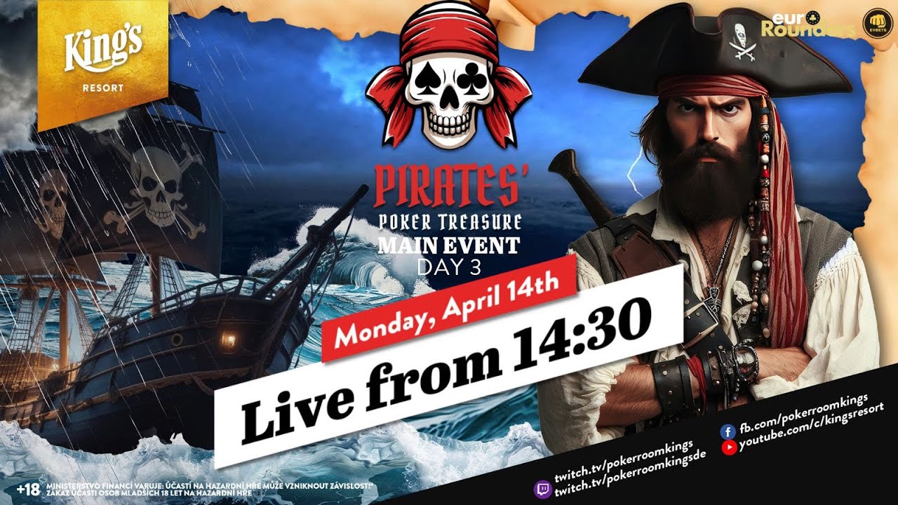 💰 Day 3 of €480 Pirates Poker Treasure Mystery Bounty live from King's Resort 👑