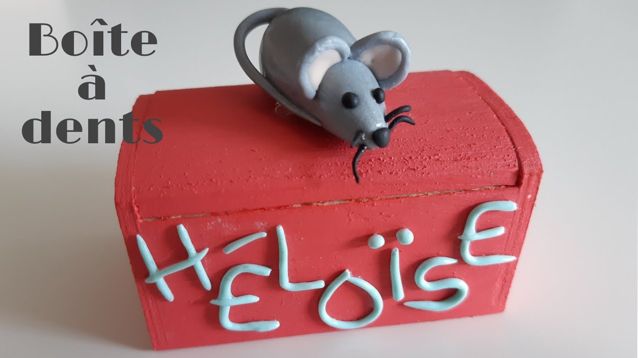 Tuto 🐀🧚‍♀️ Boîte à dents en bois avec souris en pâte polymère