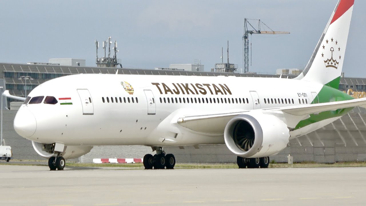 (4K) RARE! Tajikistan Government Boeing 787-800 (EY-001) Airside Arrival at Munich Airport!