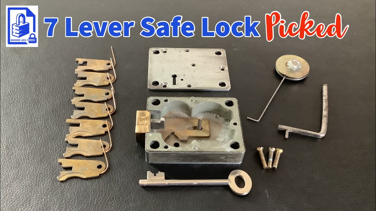 816. Walsall 7 Lever Safe lock picked open using DIY bent nail tension tool & piano wire lever pick