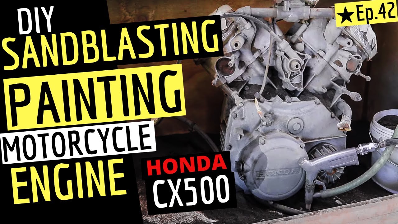 Sandblasting ★ Painting a Motorcycle Engine | Wrinkle Paint