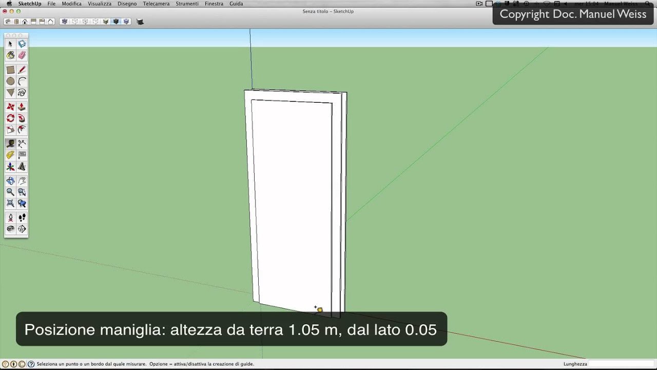 Tutorial SketchUp - esercizio 10 porta interna