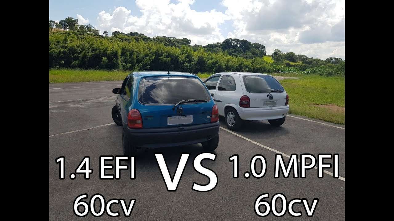 Corsa MPFI 1.0 8v 60cv vs Corsa EFI 1.4 8v 60cv
