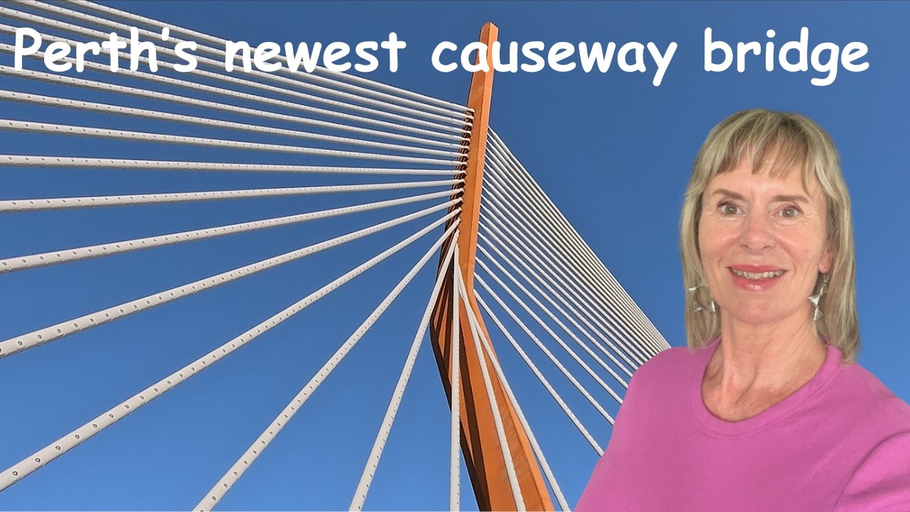 Walk along Riverside Drive and Swan River in Perth to the new Fraser Point Causeway