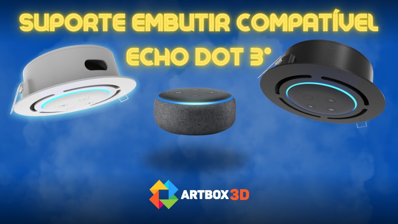 1963 - Suporte de Embutir no Teto Compatível com Alexa Echo Dot 3° Geração