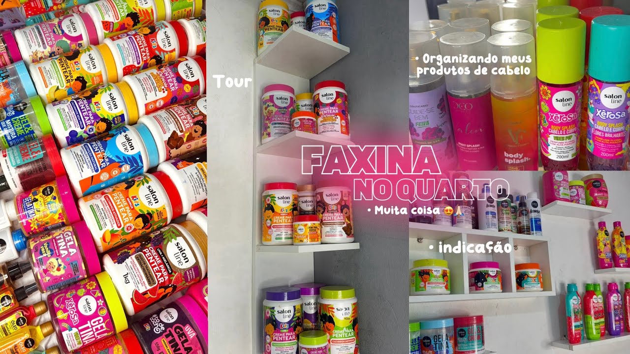 Organizando meus produtos de cabelo + Tour 💗