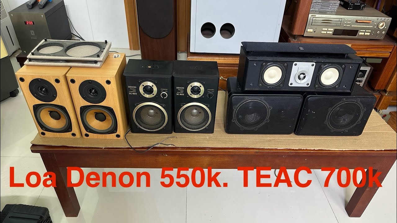 Loa toàn dãi Denon SC-R03 giá 550k. Loa center yamaha 450k. Loa Kenwood CM-7. Loa TEAC 700k, đã text