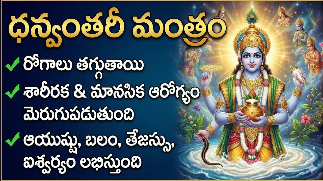 ధన్వంతరి మంత్రం | Dhanvantari Mantra for Health | Ayurvedic Healing Mantra | Telugu Bhakti