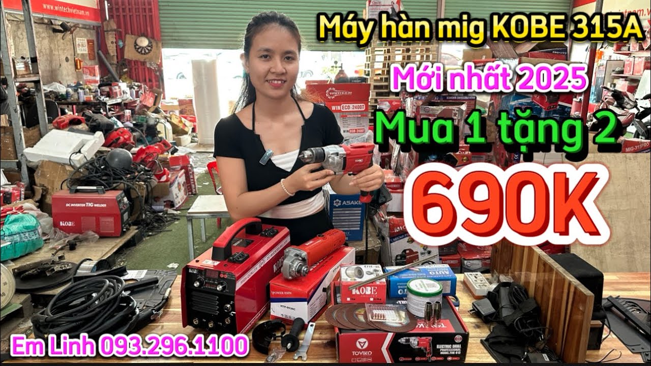 🔥RẺ NHẤT THỊ TRƯỜNG🔥MÁY HÀN MIG NHẬT KOBE 315A ĐỜI MỚI 2025 GIẢM 800K + TẶNG MÁY CẮT  