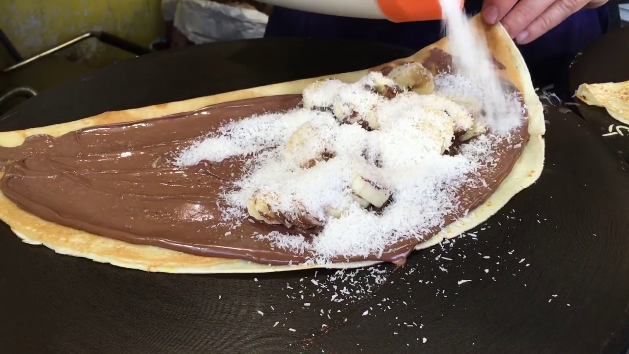 My all-time Favorite Crepe is in Paris! - Nutella, Bananas, Coconut and Grand Marnier