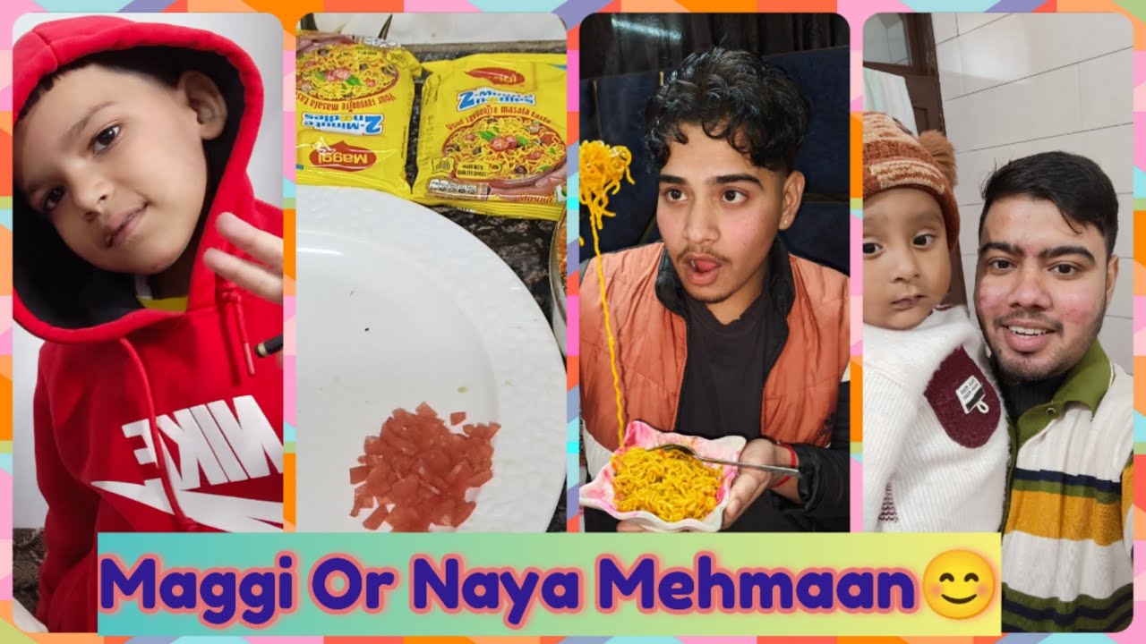 Yuhooo!! Tasty Maggi Khayi🤤Or Mile Natkhat Mehmaan se😁 #trending #vlog #cooking #viralvideo #viral 