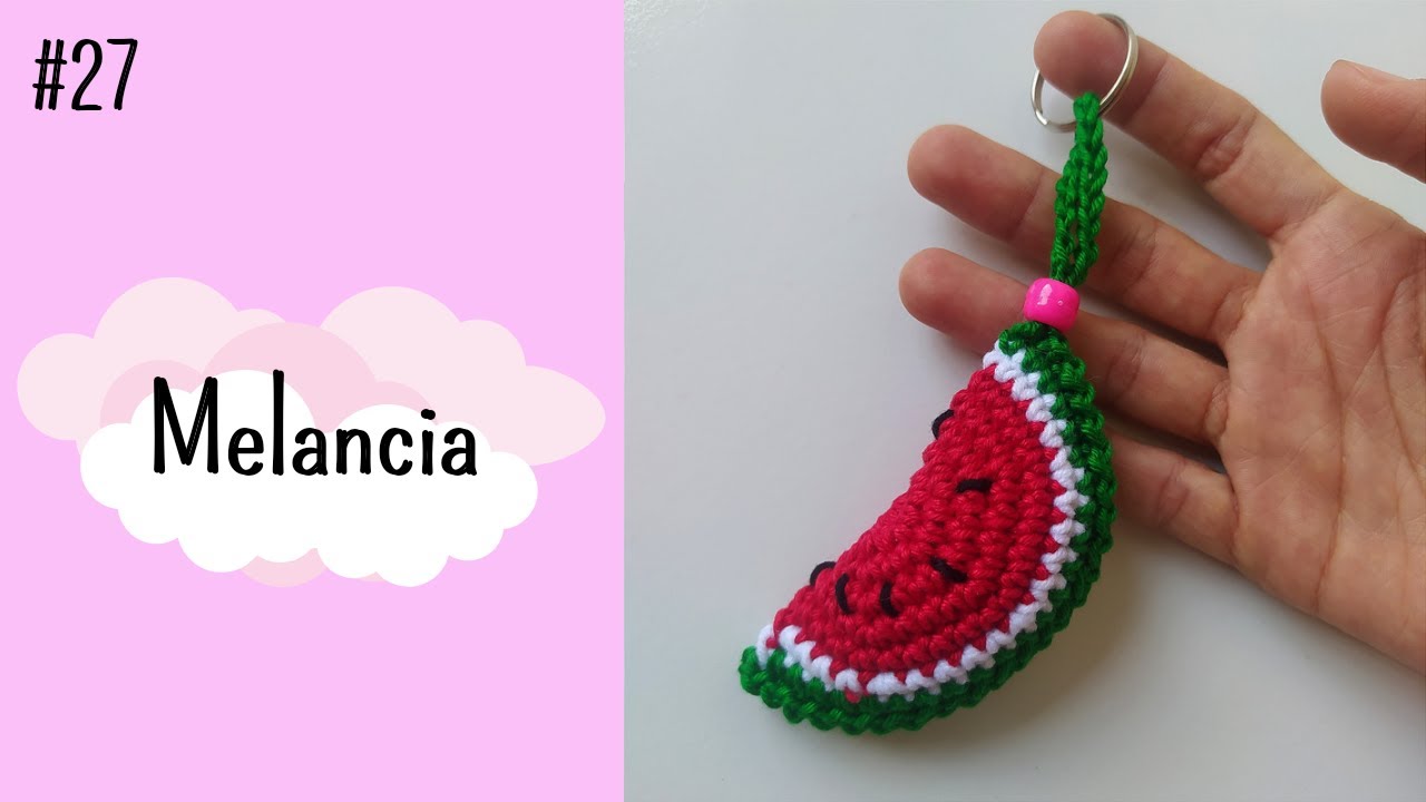 Como fazer chaveiro de crochê fácil e rápido - Amigurumi Melancia