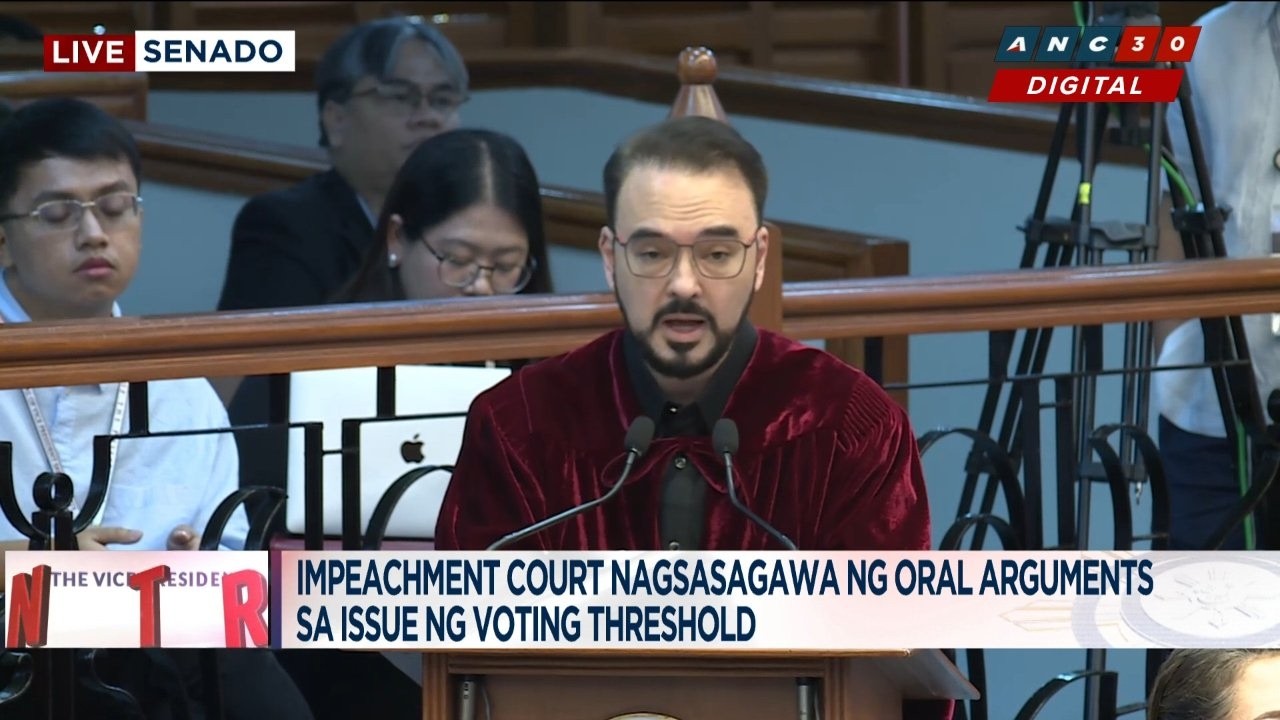WATCH: Alan Cayetano begins senator-judges' interjections on 16-vote threshold | ANC