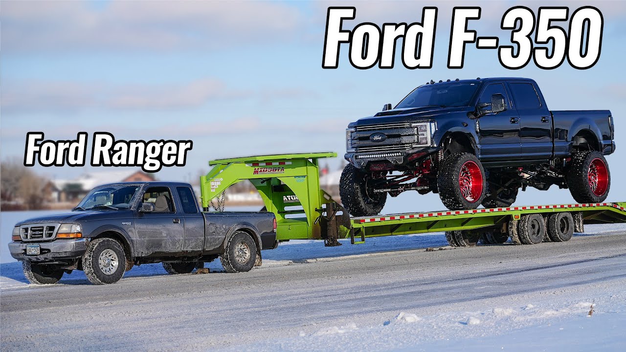 Ford Ranger Tows F-350 Sema Truck