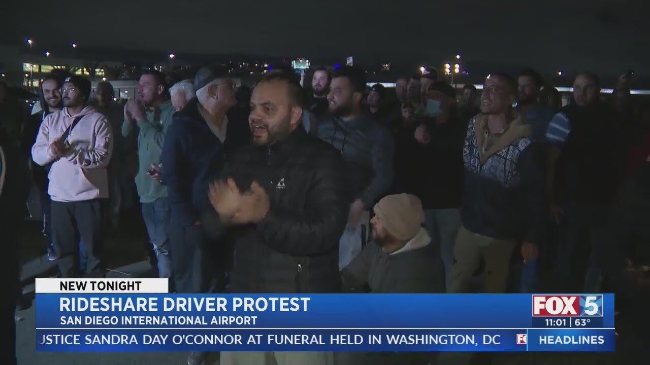 Rideshare Drivers Protest Near SAN