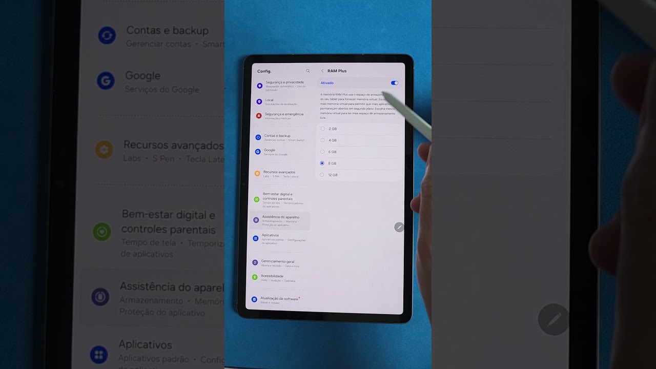 SAMSUNG GALAXY TAB S11 - RAM PLUS - MEMÓRIA RAM VIRTUAL 