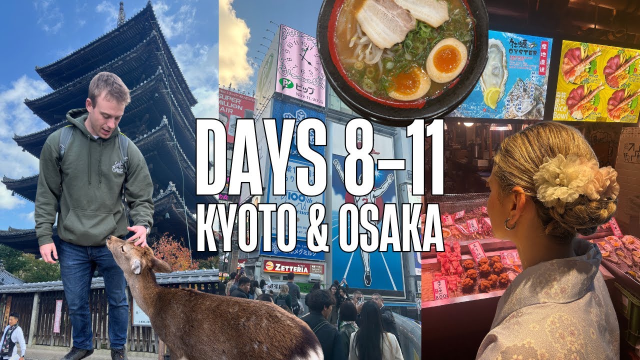 Japan Days 8-11 Vlog: Kyoto & Osaka (Tea Ceremony, Feeding Deer in Nara, & Trying A Happy Pancake!)