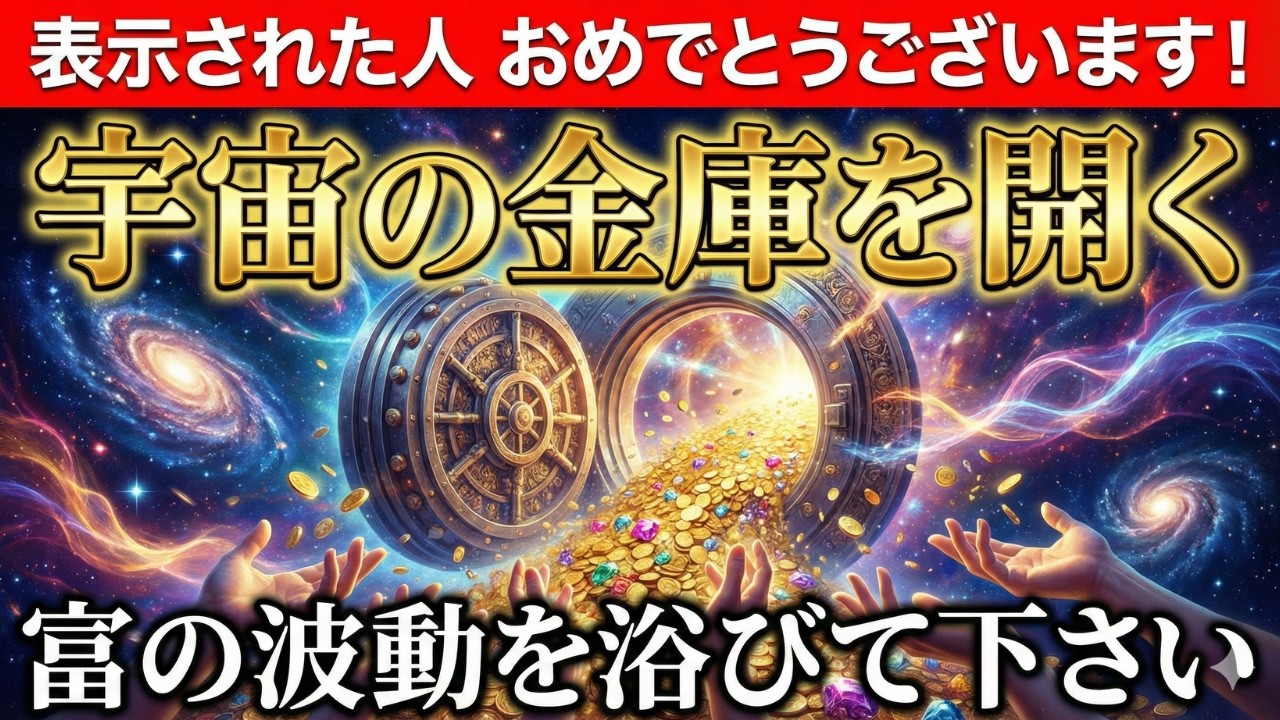 ※5秒以内に見れた人限定。とんでもない臨時収入が入ります。宇宙の金庫をこじ開ける「黄金の波動」【金運引き寄せ・聴くお守り】