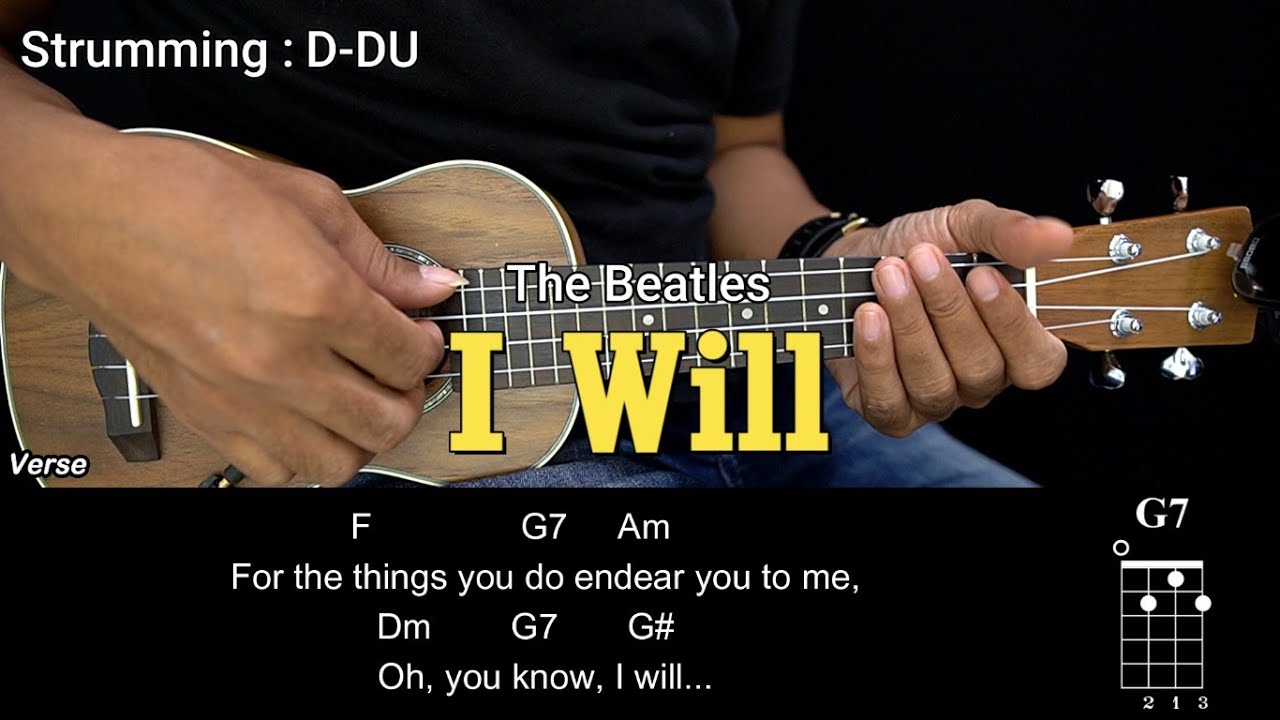 I Will - The Beatles - Ukulele Chords Tutorials (Play Along)