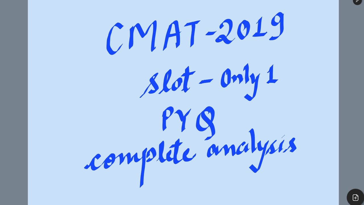 CMAT 2019 PYQ complete analysis