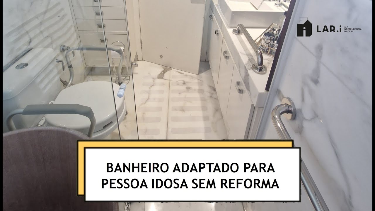 Banheiro adaptado para pessoa idosa sem reforma