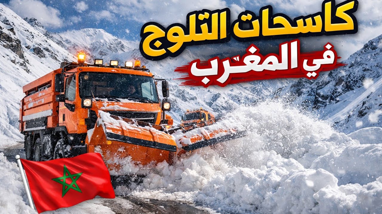 مشاهد مدهشة لكاسحات الثلوج وهي تفتح الطرق بالمغرب