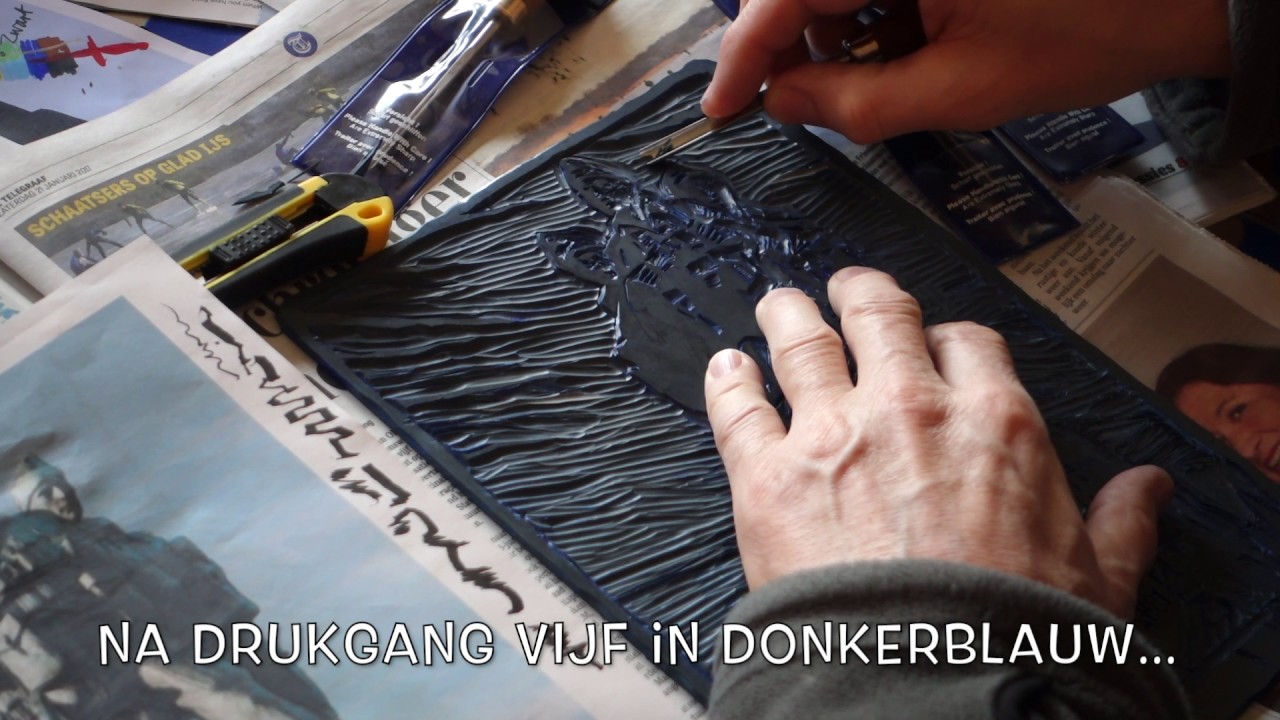 Korps Commandotroepen 75 jaar linosnede Jos Antens