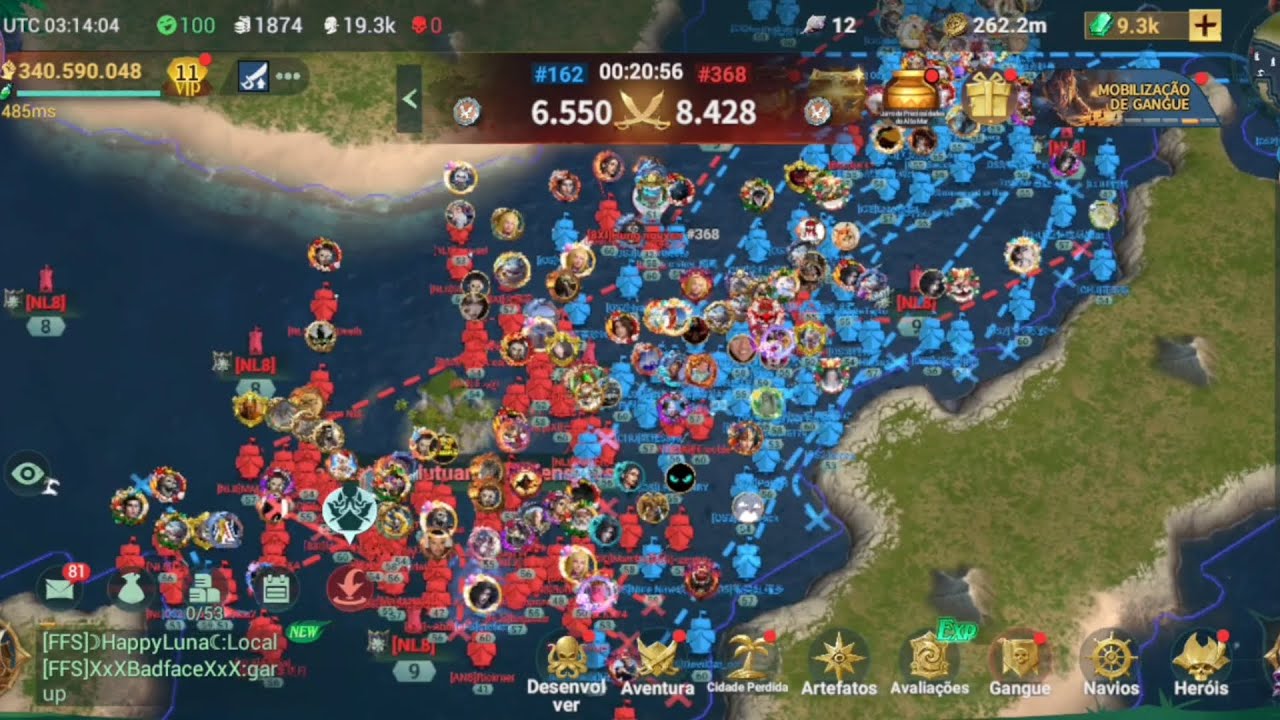 War between servers 162 vs 368 Sea of ​​Conquest season 12 X7