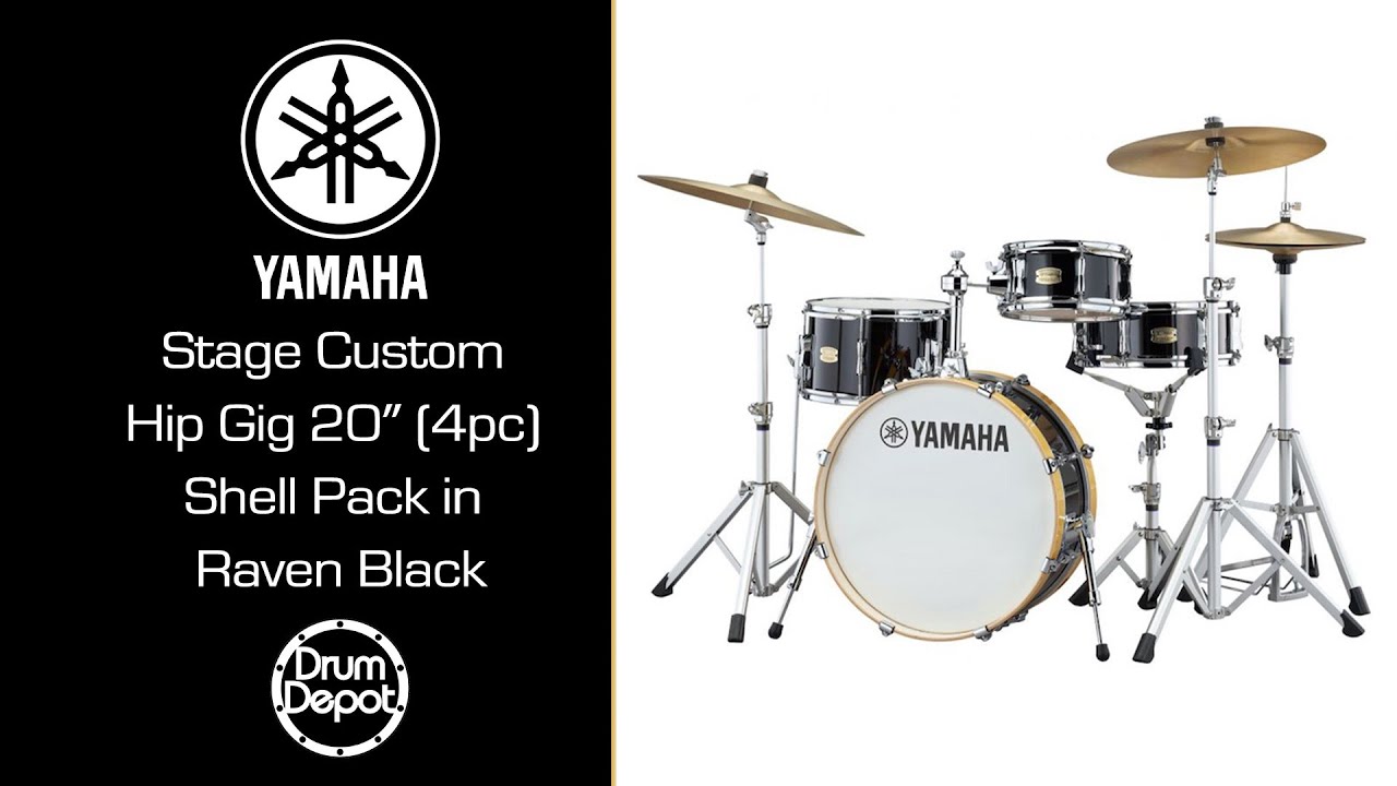 Yamaha Stage Custom Hip Gig 20&Prime; (4pc) Shell Pack in Raven Black Demo