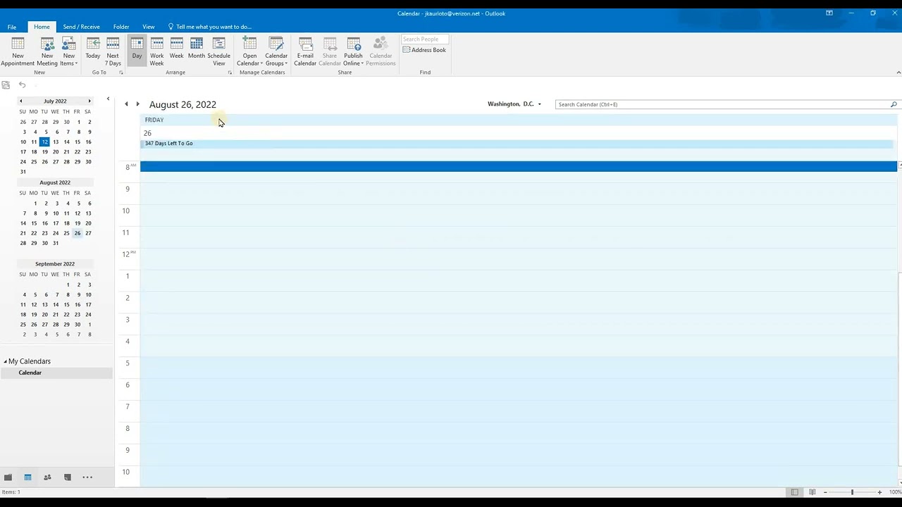 Outlook Calendar Shortcuts