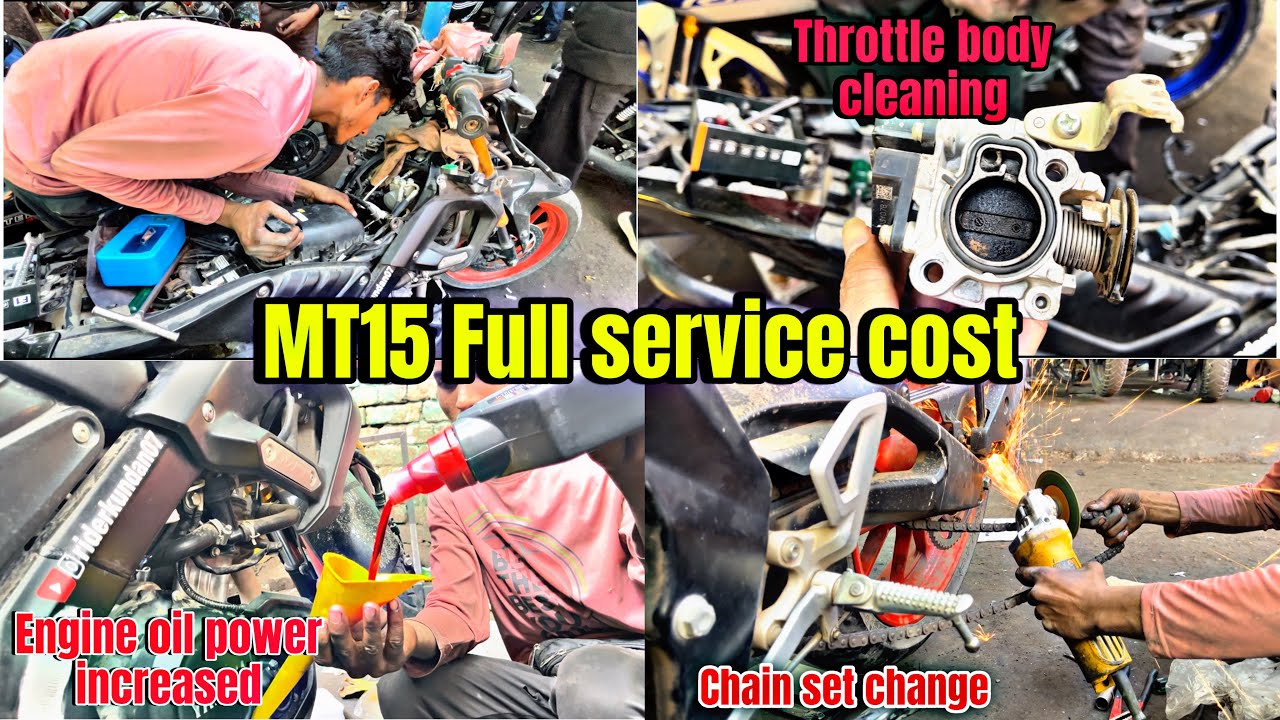 MT15 Full Service Cost || Throttle Body Cleaning || Chain set Change || Must watch ‼️