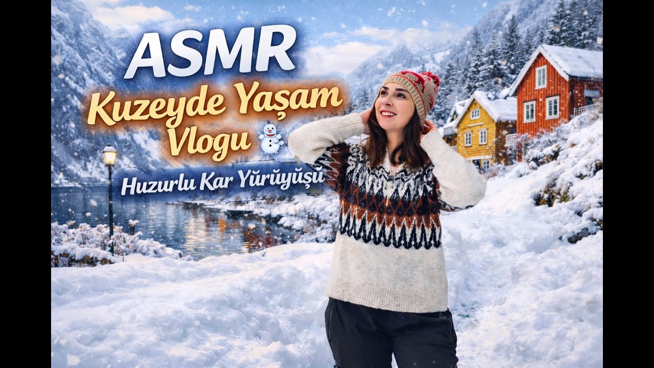 KUZEY NORVEÇ'TE SESSİZ BİR GÜN! KARLI SOKAKLARDA ASMR VLOG- SOBA ATEŞİ#norway #asmr #asmrsounds