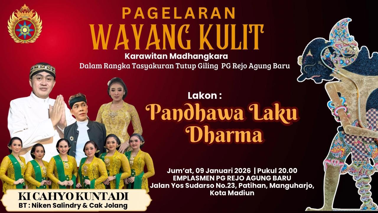 WAYANG KULIT KI CAHYO KUNTADI || TASYAKURAN TUTUP GILING PG REJO AGUNG BARU MADIUN