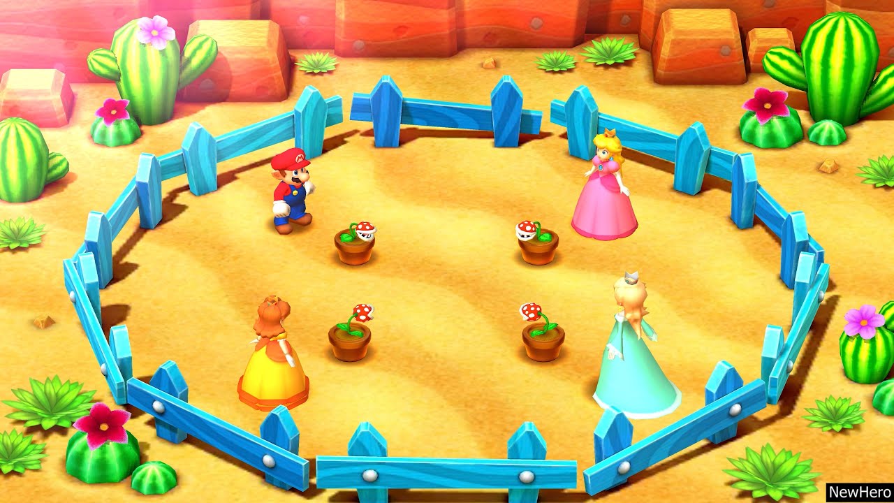 Mario Party: The Top 100 - Mario Vs. Peach Vs. Daisy Vs. Rosalina | Minigames