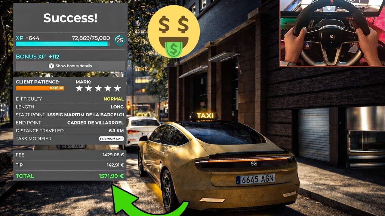 Taxi Life Simulator 4K | Steering wheel Gameplay