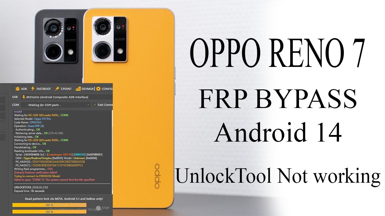 Oppo Reno 7 4G (CPH2363) Frp Bypass New security UnlockTool Not work, Share Article Not working