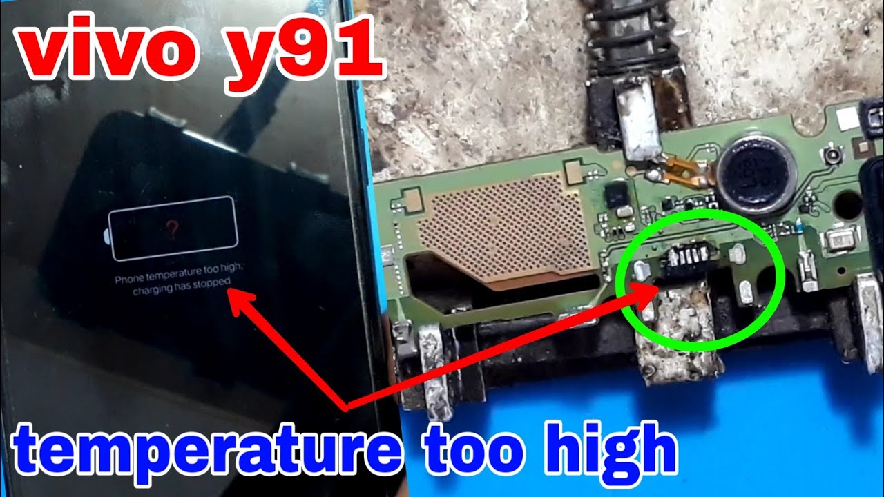 Слишком высокая температура телефона vivo y91. Зарядка остановлена. vivo y91 не заряжается.