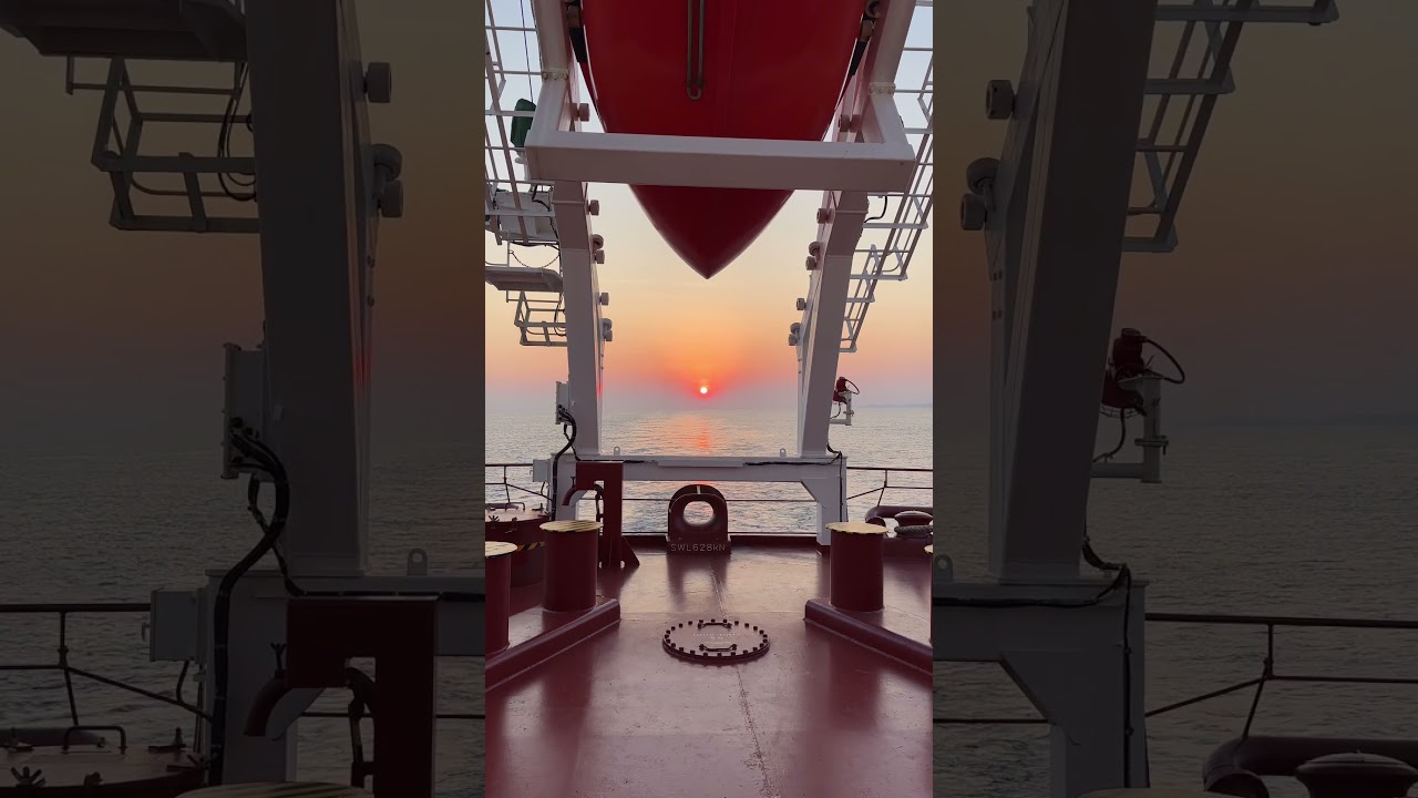 When the sunset is behind the stern.......#seafarer #mariners #sailors #merchantnavy #nauticallife