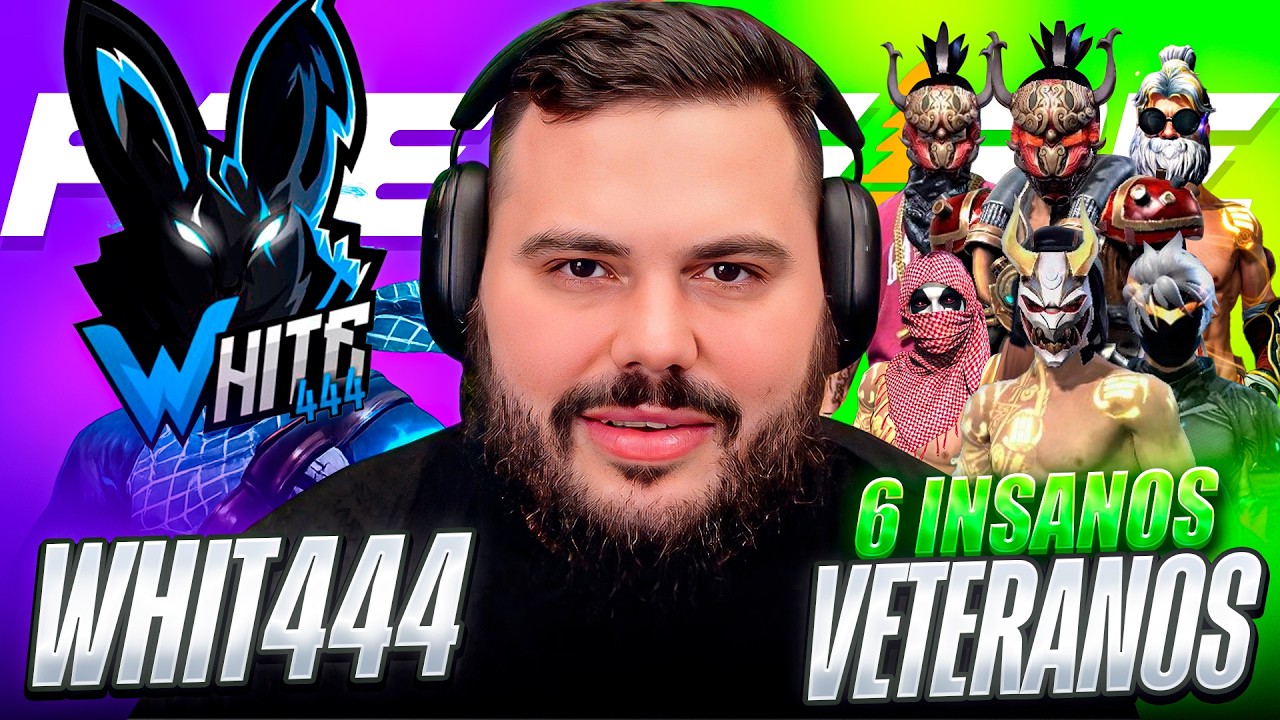 RETO A LA LEYENDA DE WHITE444 🐰👹ENFRENTAR 6 VETERANOS DE FREE FIRE Y ESTO FUE LO QUE PASO 😱HACKER ?