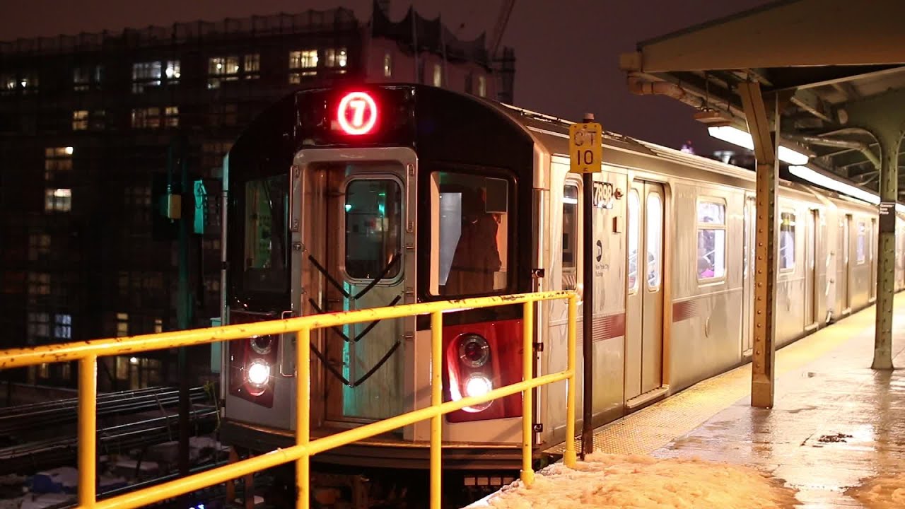 New York City Subway: IRT Flushing Line at Night